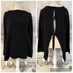 FATE by LFD Black Open-Back Sweater size Medium